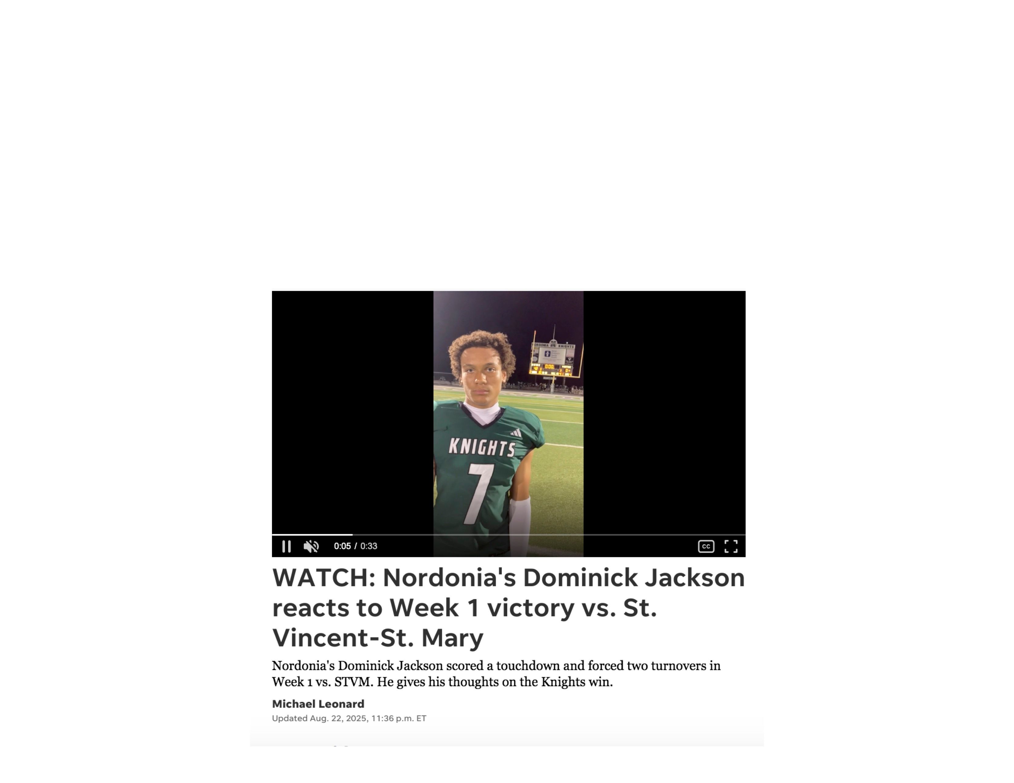 2025 08 22 Akron Beacon Journal Football Jackson Video Photo